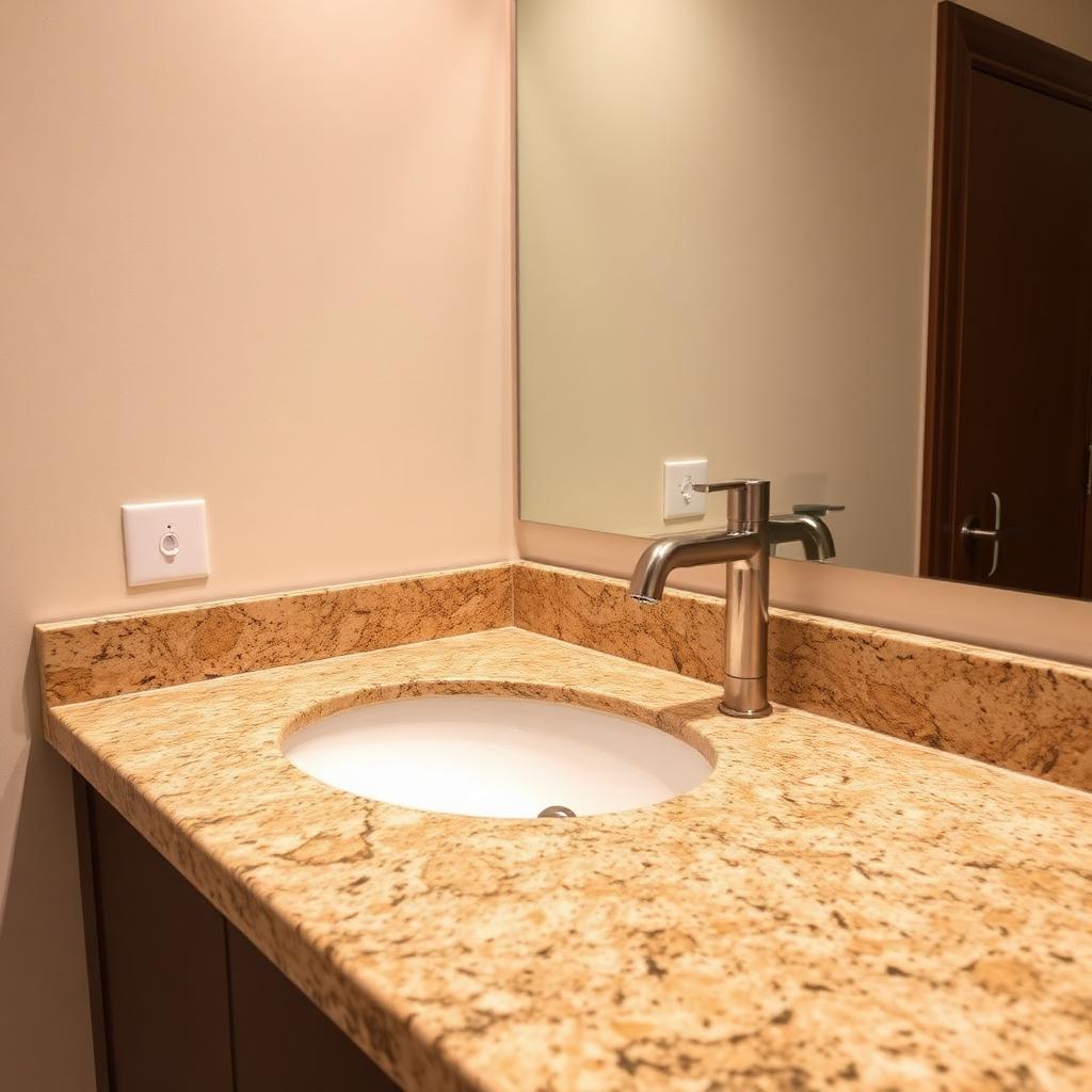 Giallo Ornamental granite countertop — Bath Vanity