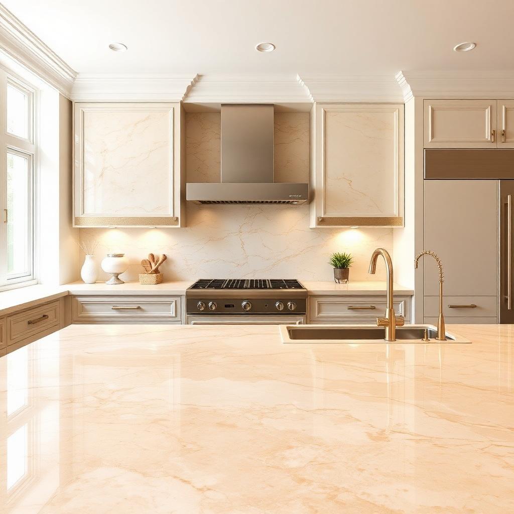 Taj Mahal quartzite countertop — Kitchen Island